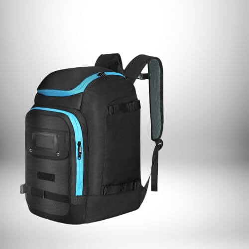 Sac à dos snowboard noir et bleu de profil