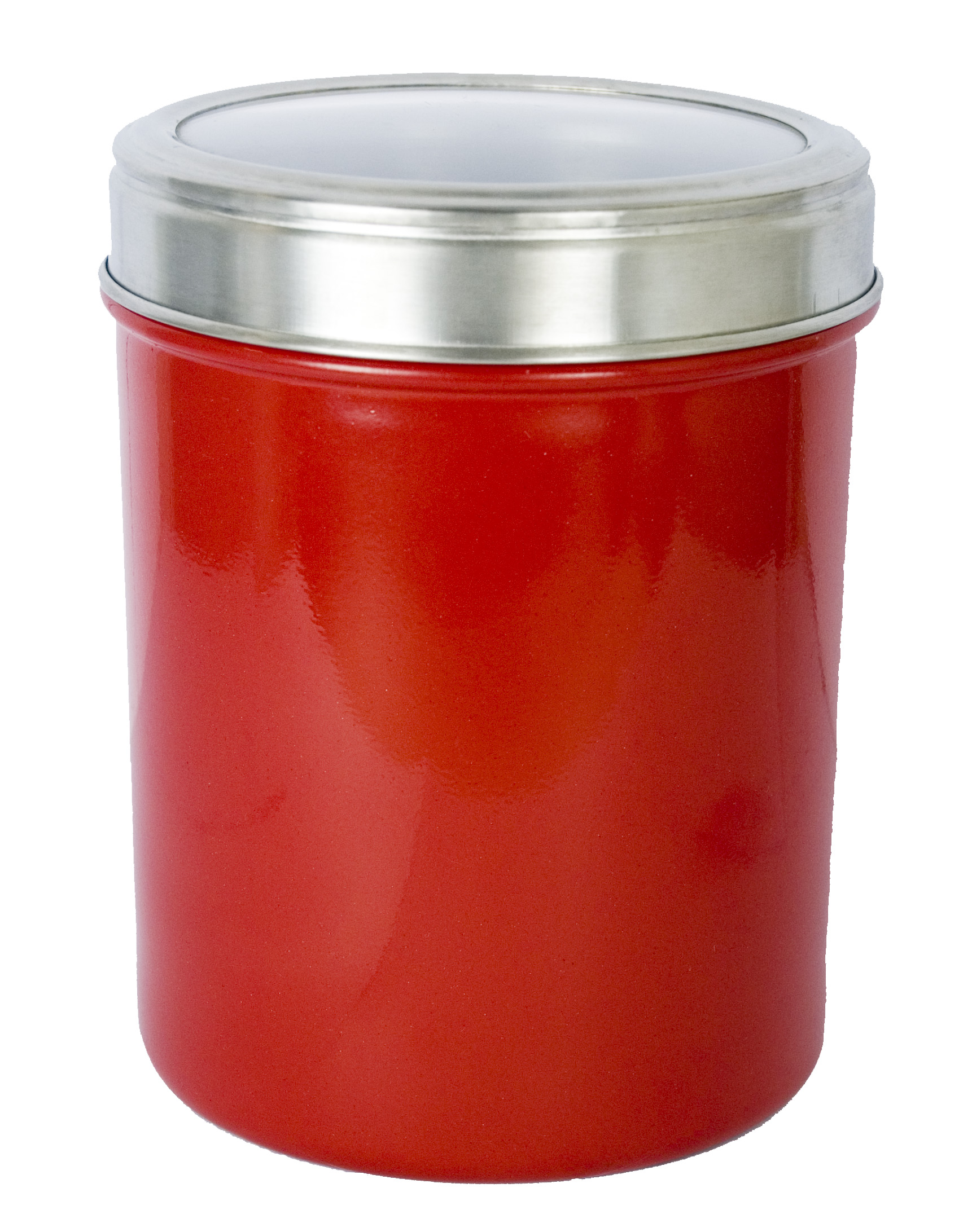 Buckingham Stainless Steel Set Storage Canisters with Cut-Out Acrylic Lid, 13 cm Red