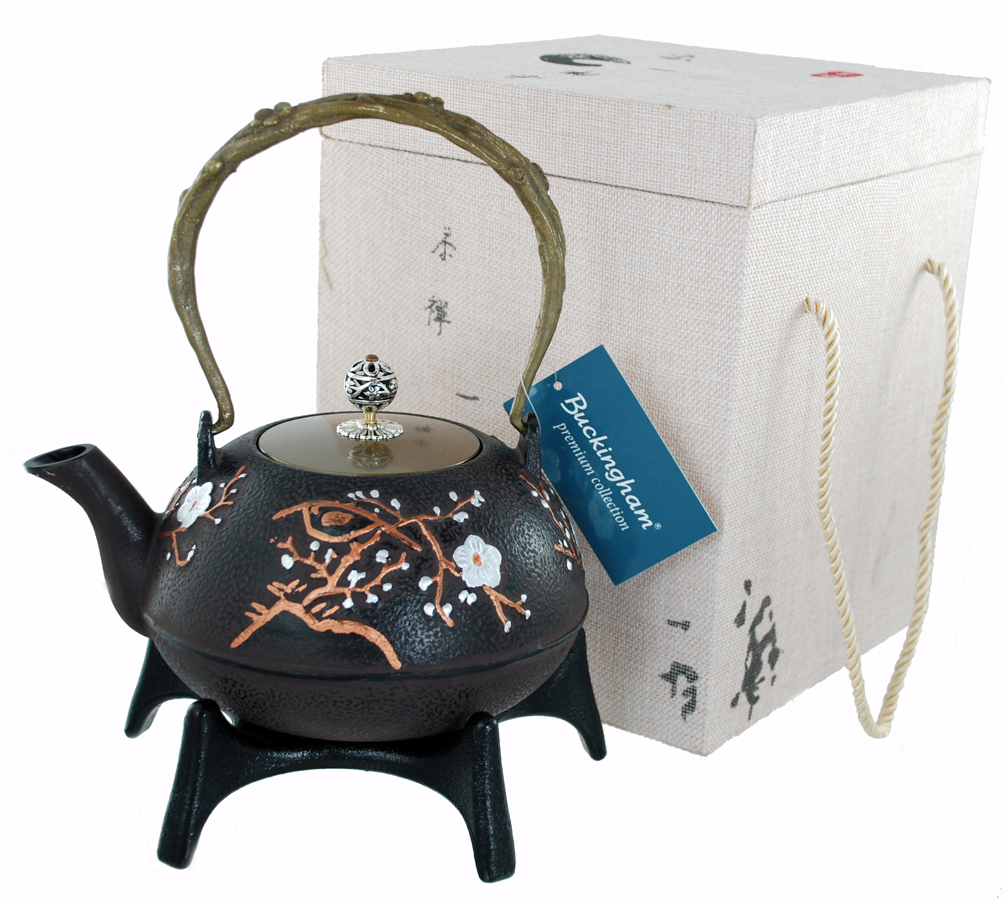 Buckingham Handmade Japanese Style Cast Iron Teapot Kettle 1300 ml with Trivet, Gift Box Set