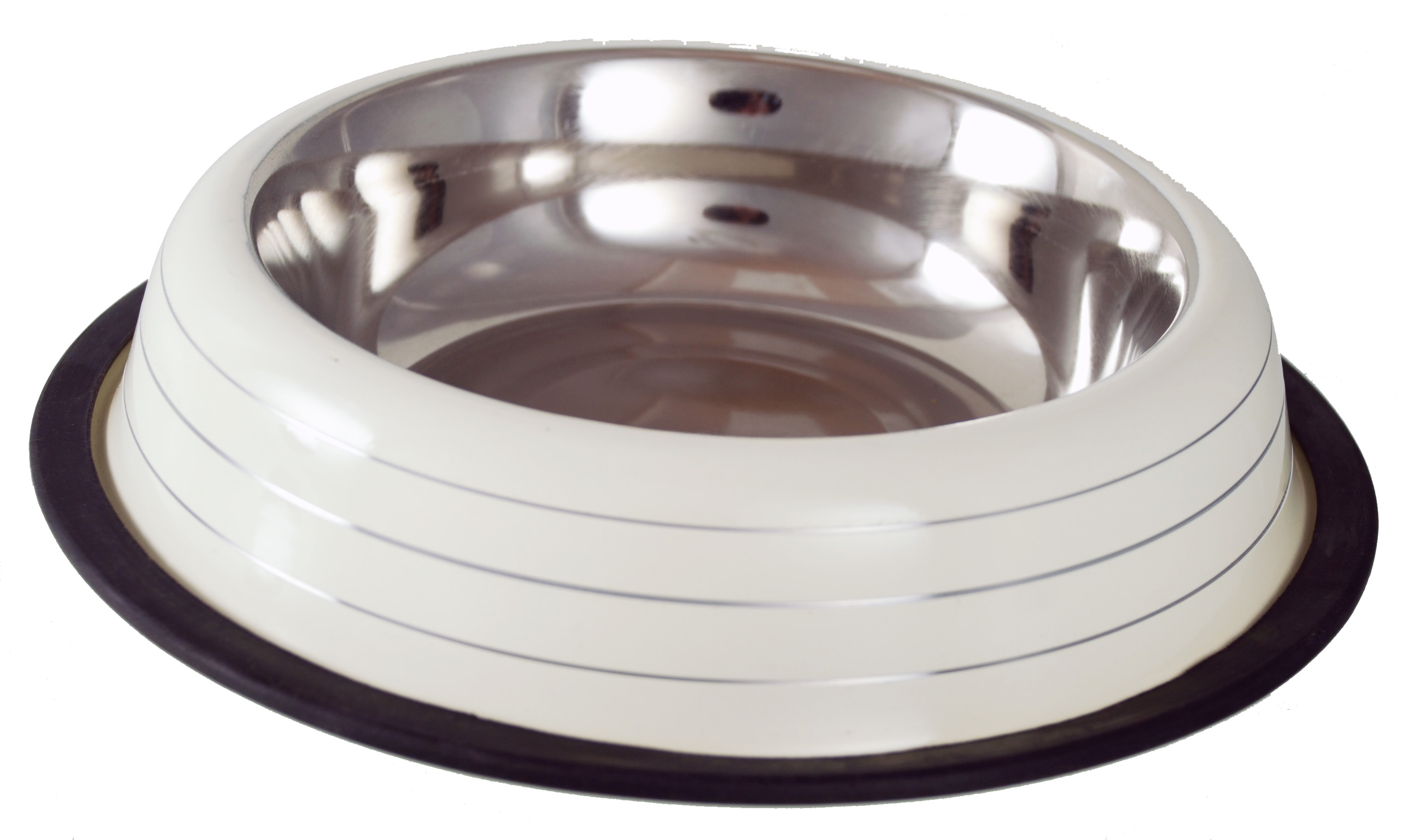 Buckingham Striped Pet Bowl Cream (16oz)