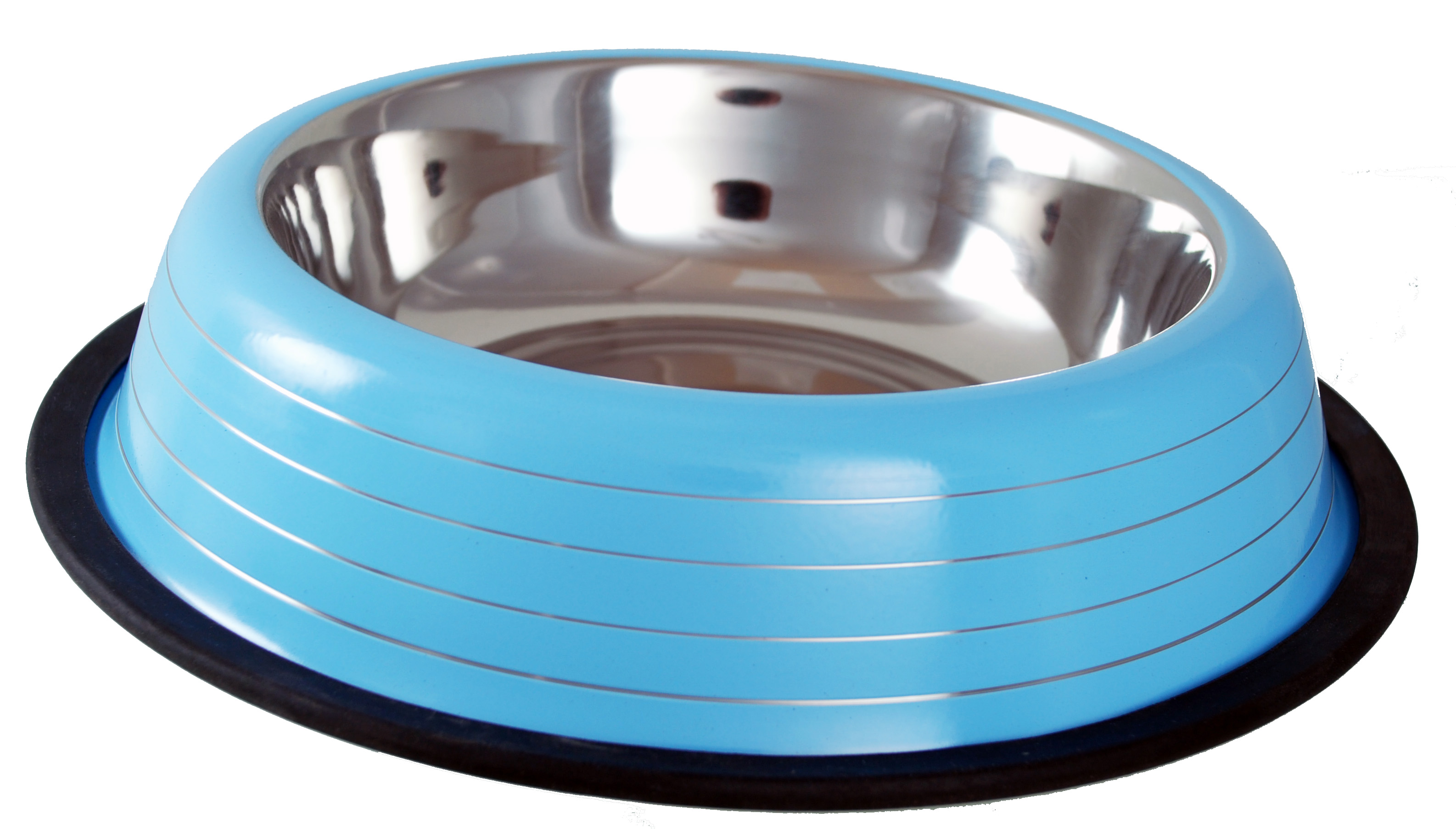 Buckingham Striped Dog Bowl Baby Blue (64oz)