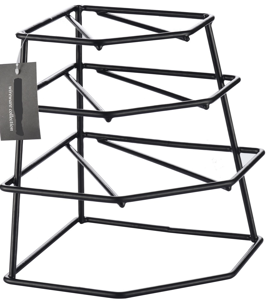  Buckingham 4 Tier Corner Plate Kitchen Cupboard Organiser, Storage Rack, Space Saver, Black, Premium Quality