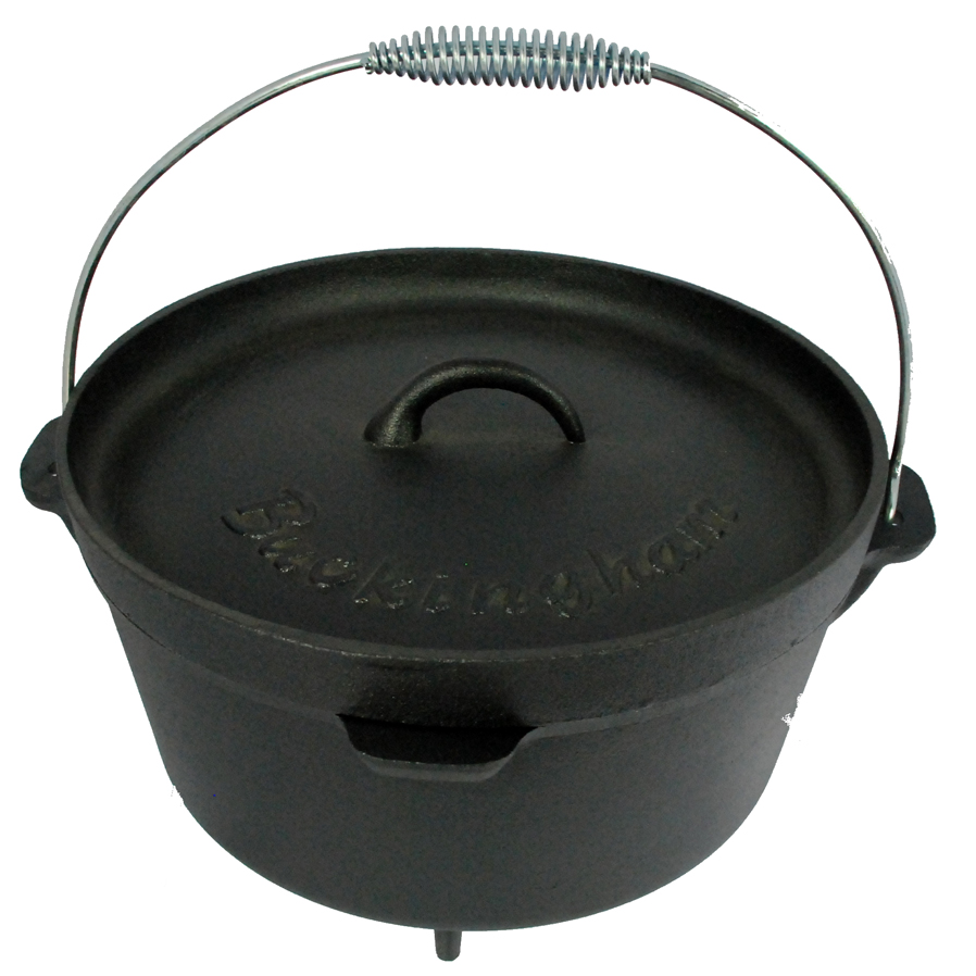 Buckingham Pre-Seasoned Cast-Iron Camping Dutch Oven 8 L