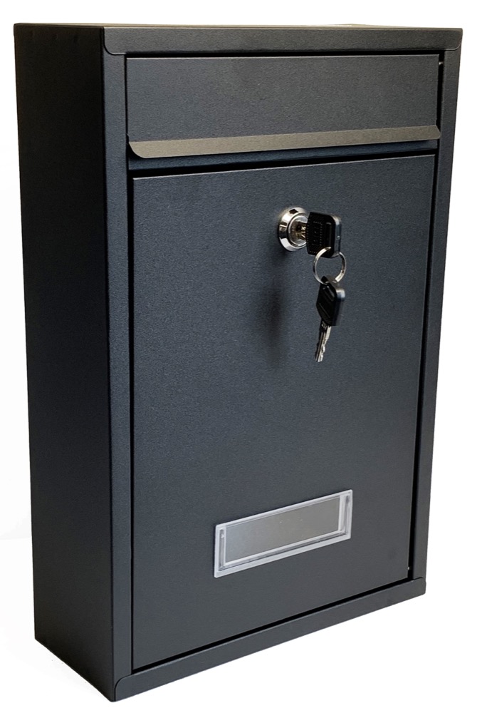 Buckingham Wall Mounted Steel Lockable Mail Box Post Letter Box Water Resistant Premium , Black