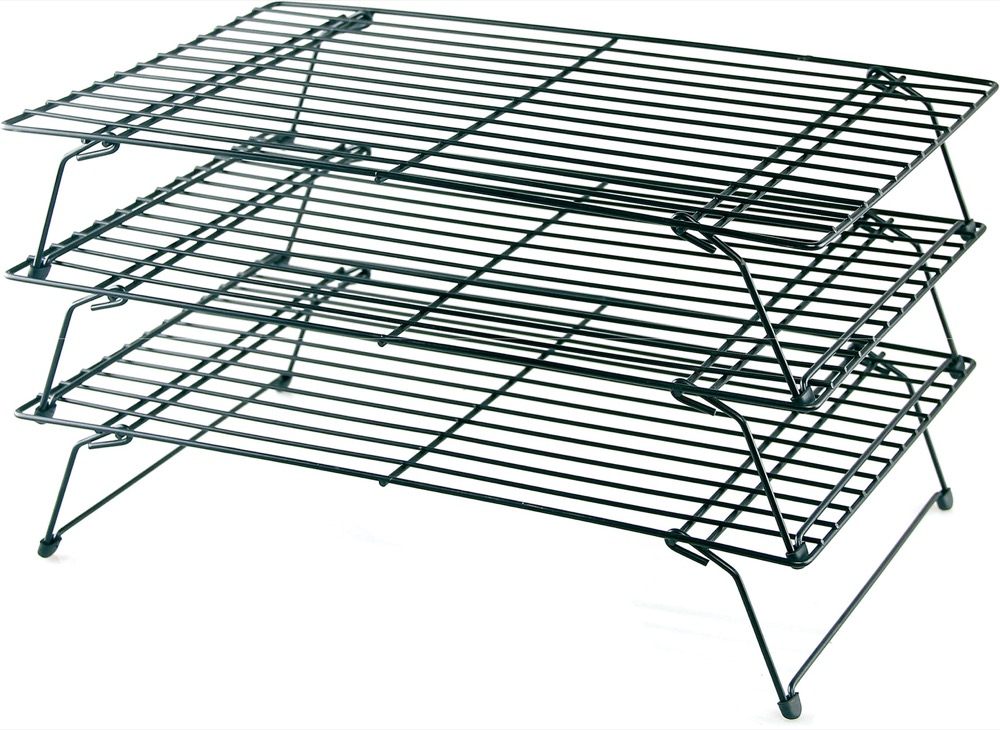 Buckingham Three Tier Stackable Non-Stick Cake Cooling Rack System, Black, 40 x 25 x 25 cm