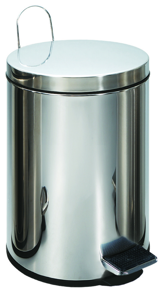 Buckingham Stainless Steel Pedal Bin Waste Trash Bin for Bathroom Kitchen Office 12 Litres