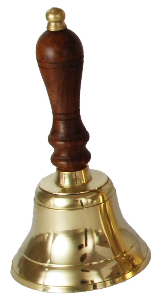 Buckingham Solid Brass Hand, Dinner, Reception, School, Last Order, Library, Pub Bell, 7.5 cm