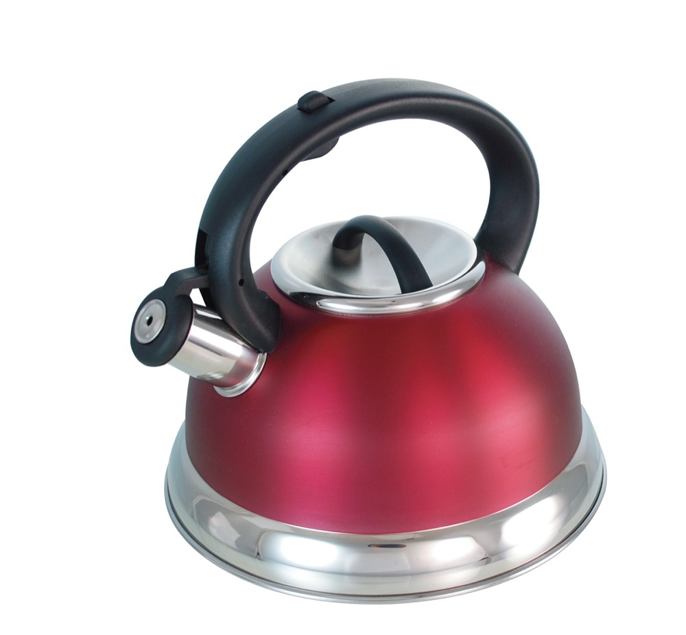 Buckingham Stainless Steel Stove Top Induction Gas Whistling Kettle 3 L - Red