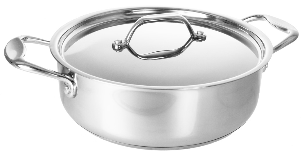 Buckingham Premium Induction Stainless Steel Saute Casserole, 24 cm, 3.2 L