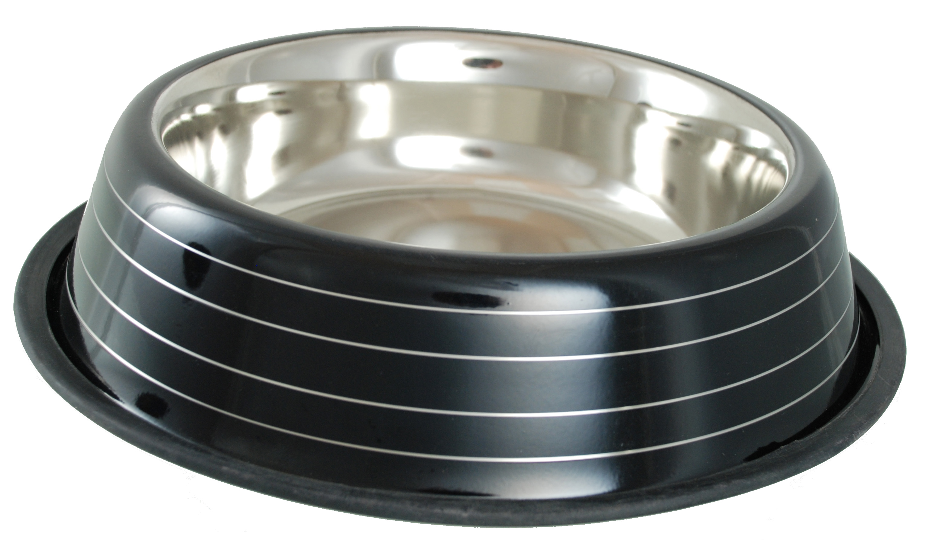 Buckingham Striped Dog Bowl Black (96oz)