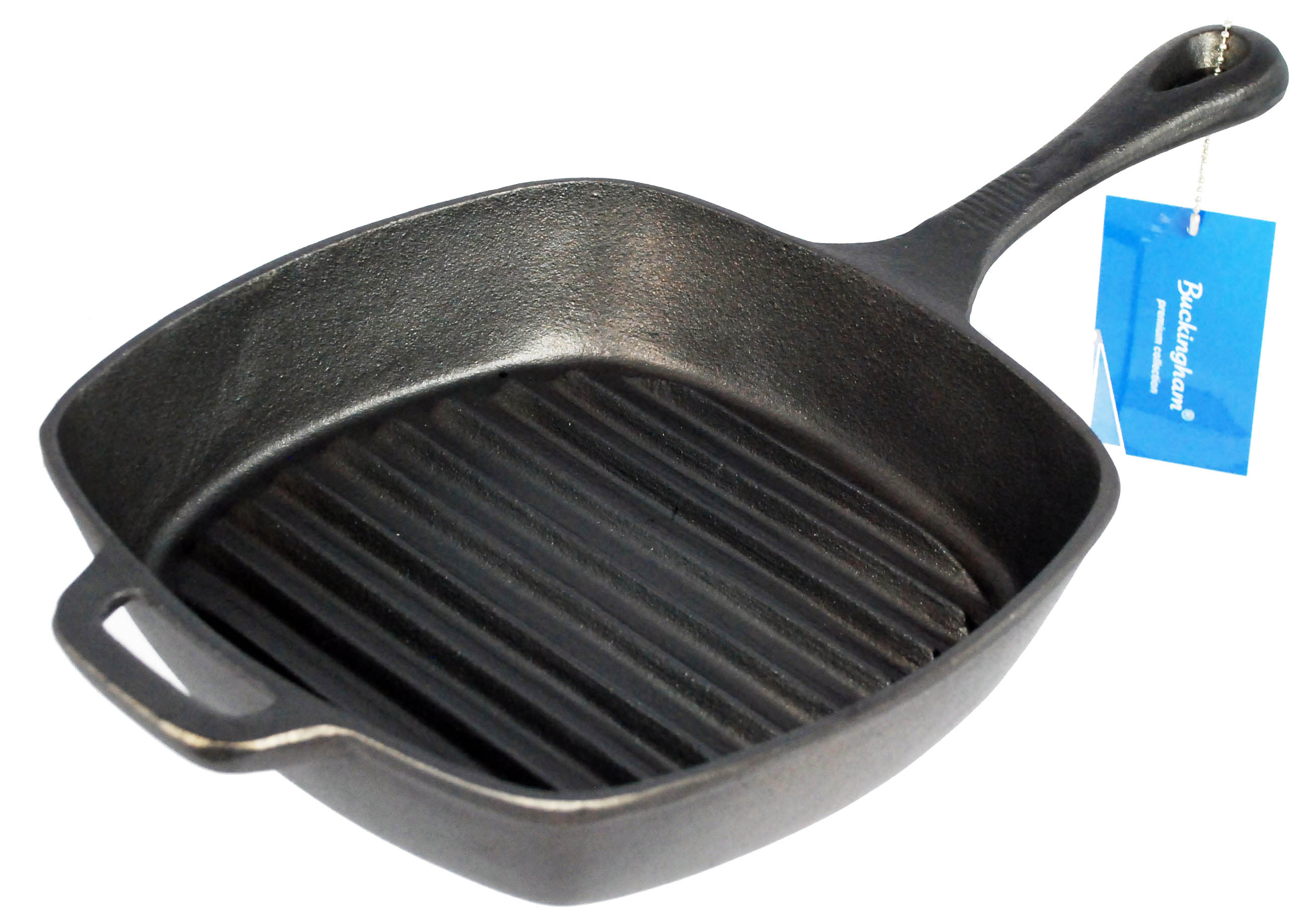 Buckingham Pre-seasoned Cast Iron Square Grill Pan 24 cm