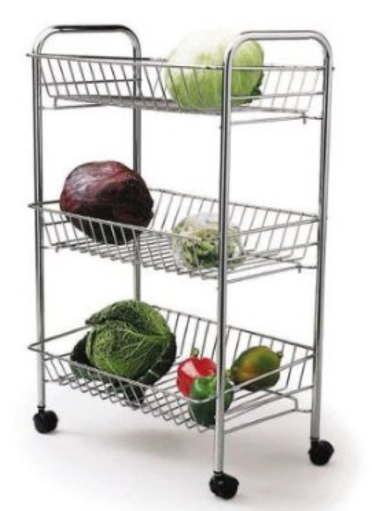 Buckingham Three Tier Mobile Trolley Kitchen Storage, Chrome Plated, Premium Quality