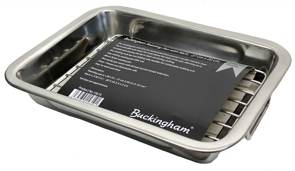 Buckingham Roasting Pan with Rack, 27 cm x 20 cm