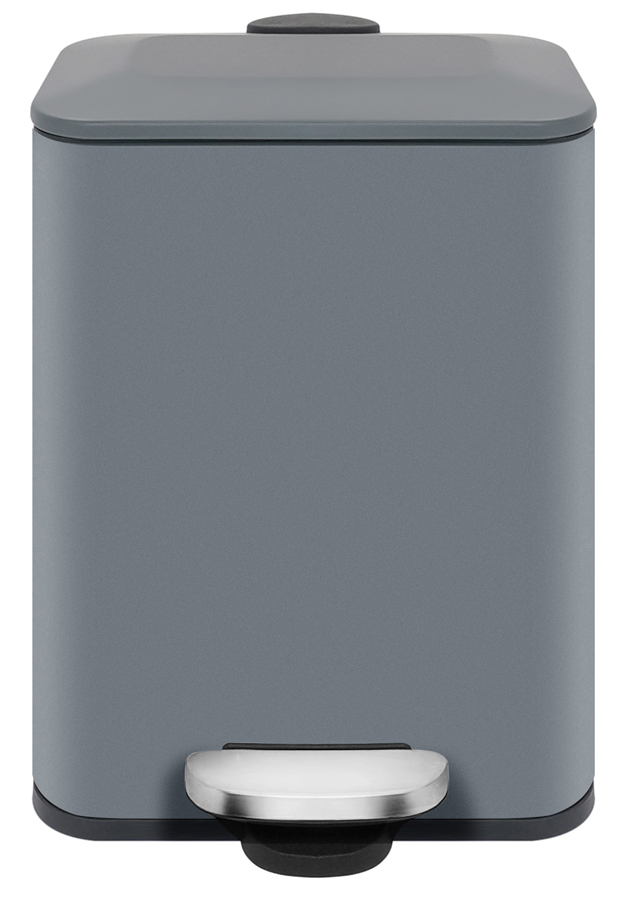 Buckingham Grey Powder Coated Rectangular Pedal Bin Waste Trash Bin for Bathroom Kitchen Office 5 Litres