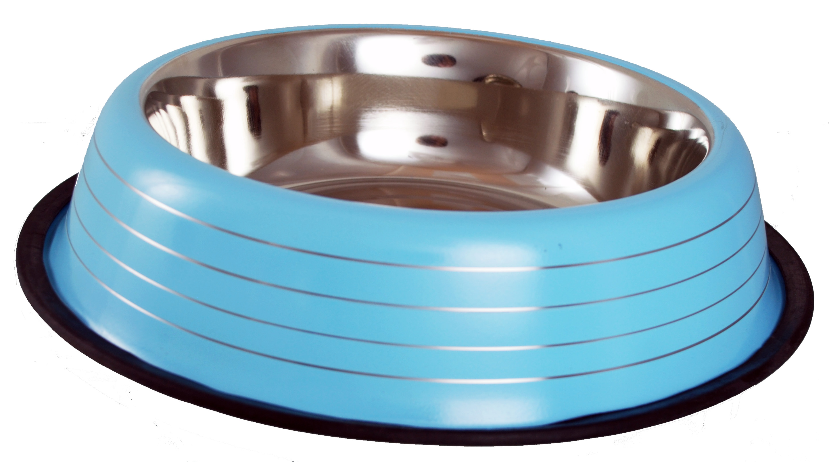 Buckingham Striped Dog Bowl Baby Blue (96oz)