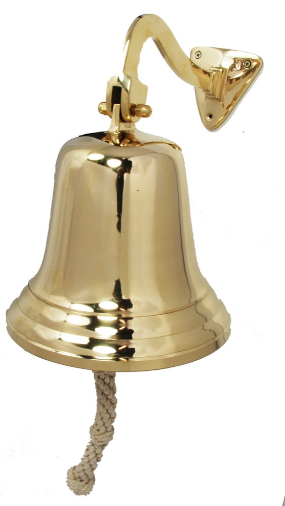 Buckingham Solid Brass Large Ship Bell Pub Door Last Order School Dinner Nautical Bell 10 " / 25 cm