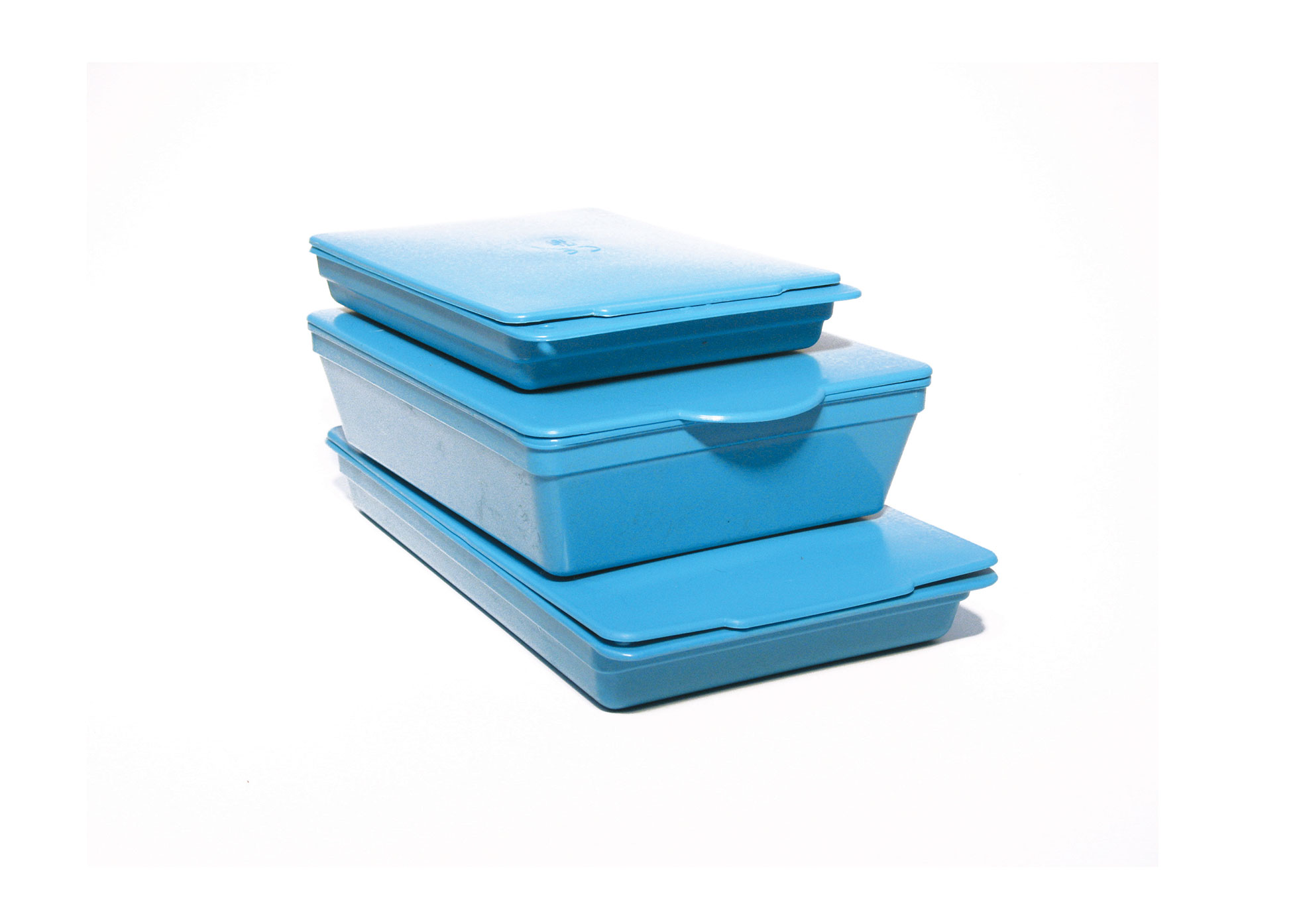 Blue Plastic Storage Tray With Lid - 195 x 135 x 23mm