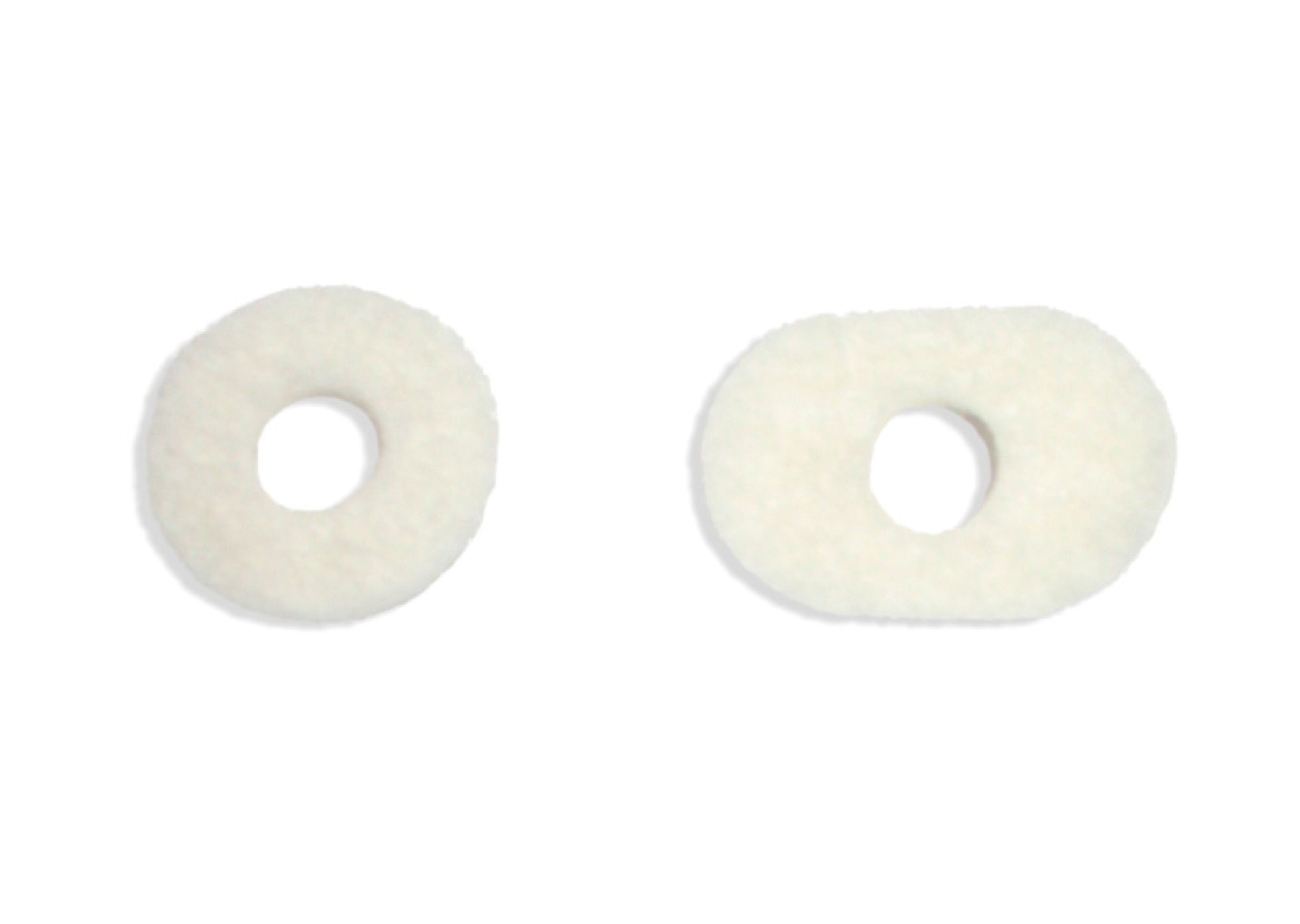 White Wool Felt Corn Pads - Shape - Round