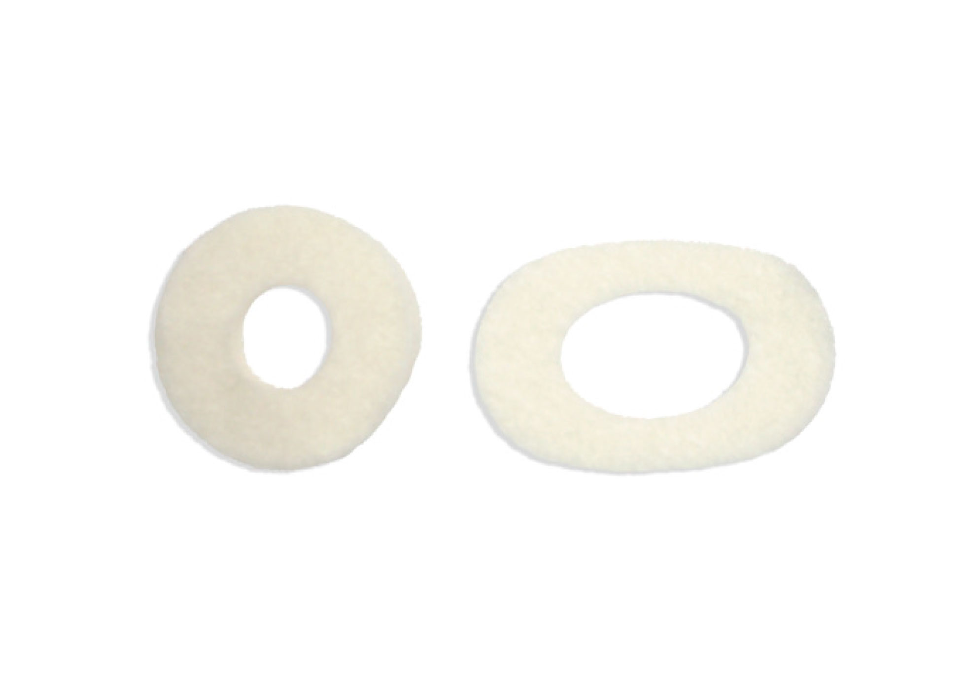 White Wool Felt Bunion Pads - Shape - Oval