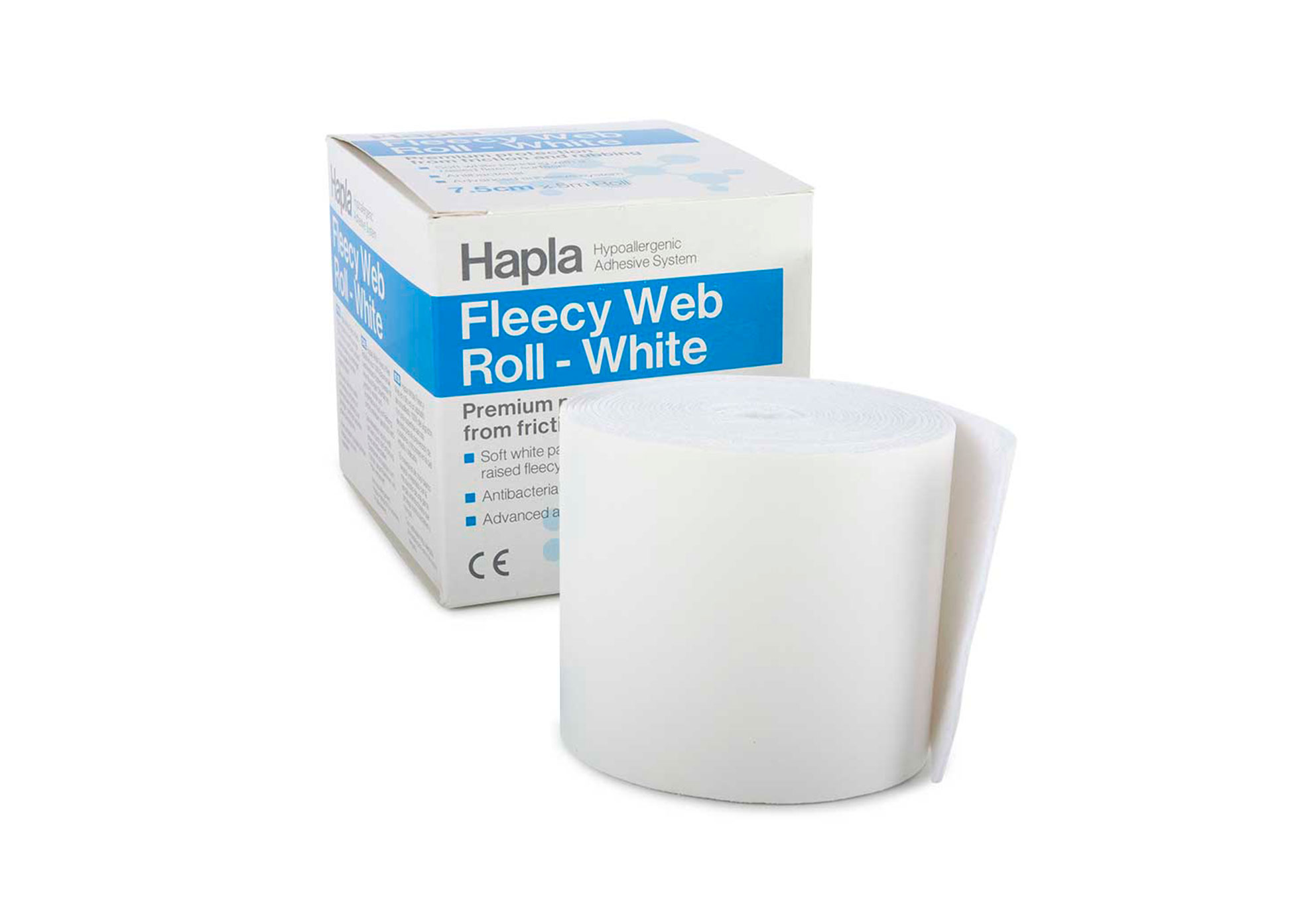 Antibacterial white  Fleecy Web - 75cm x 5metre Roll