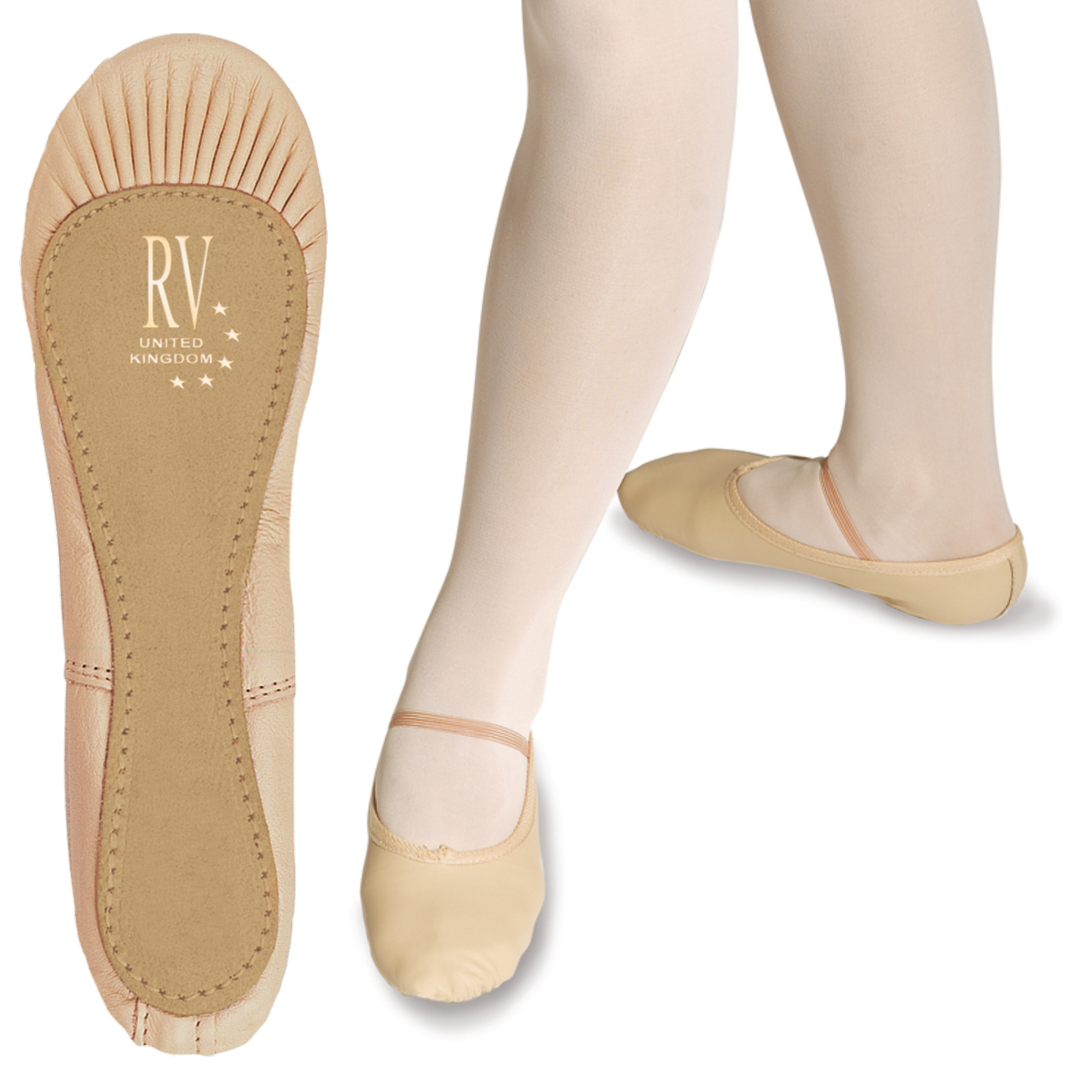 ROCH VALLEY PREMIUM PINK LEATHER FULL SOLE BALLET SHOES
