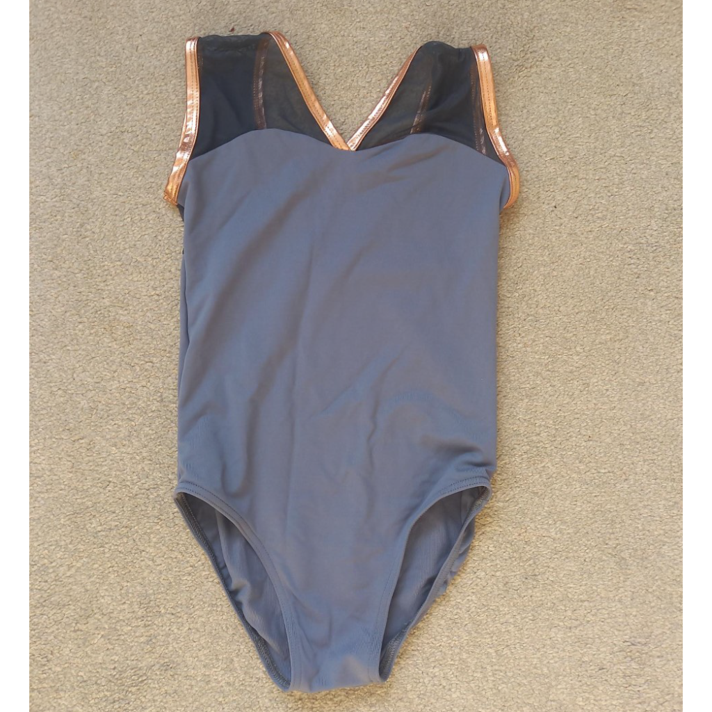 GREY & ROSE GOLD SLEEVELESS LEOTARD