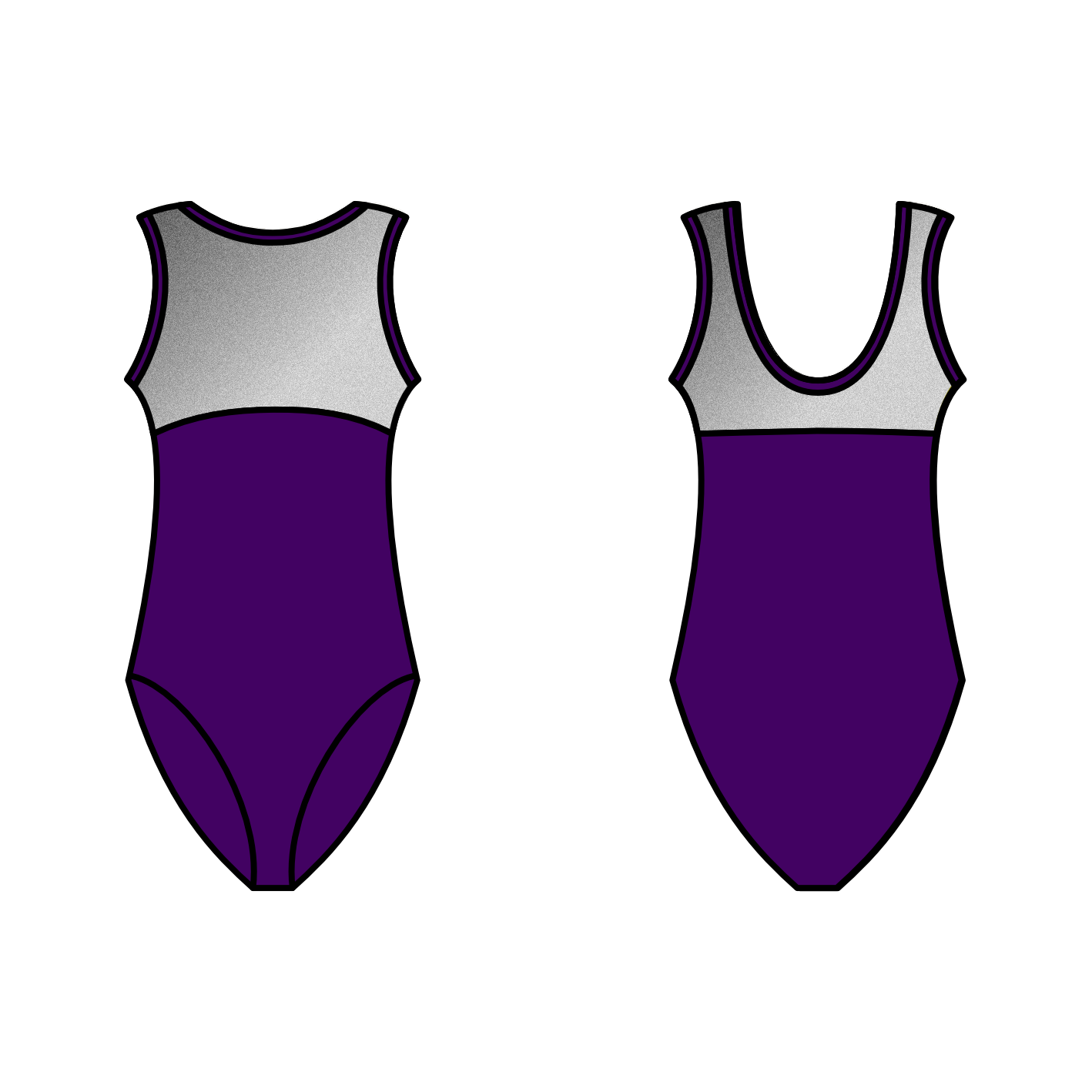 JASMINE - PURPLE SMOOTH VELVET & SILVER HOLOGRAM SHINE LEOTARD