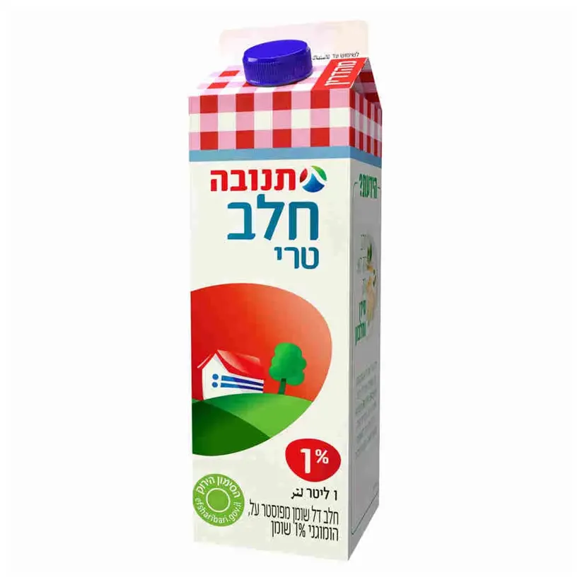 חלב 1% שומן קרטון 1 ליטר