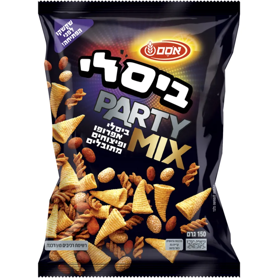 חטיף ביסלי מיקס פארטי אריזה גדולה מכיל ביסלי, אפרופו ופיצוחים