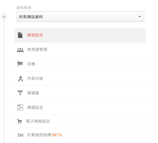 (1) Google Analytics 設定站內搜尋