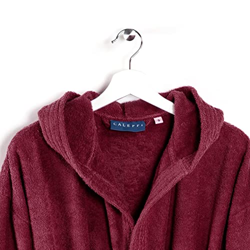 Caleffi Minorca Accappatoio Con Cappuccio, Cotone , Bordeaux, Xxl, 75945
