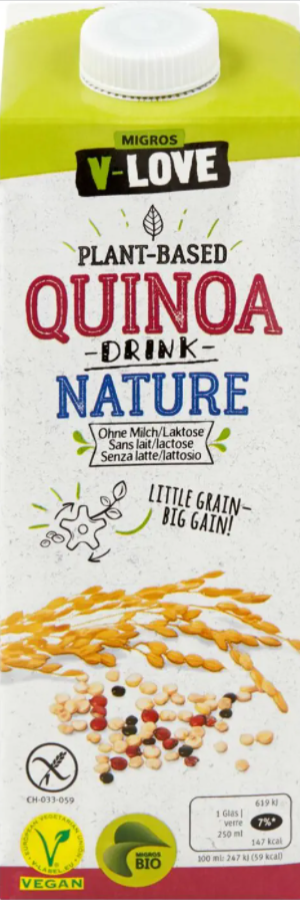 Organic V-Love drink quinoa The new M-Check sustainability scale has stars that allow you to easily and transparently assess how sustainable the product in question is.