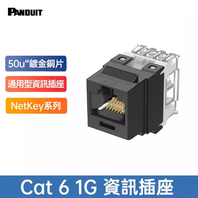 PANDUIT NetKey Cat 6 UTP 無遮蔽資訊插座 - NK688M (購買2個以上即贈小黃刀一只)