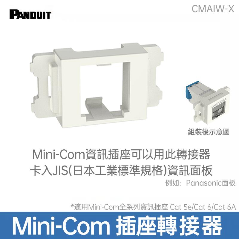 PANDUIT Mini-Com資訊插座轉接器，可卡入JIS(日本工業標準規格)資訊面板-CMAIW-X   (例如：Panasonic面板)