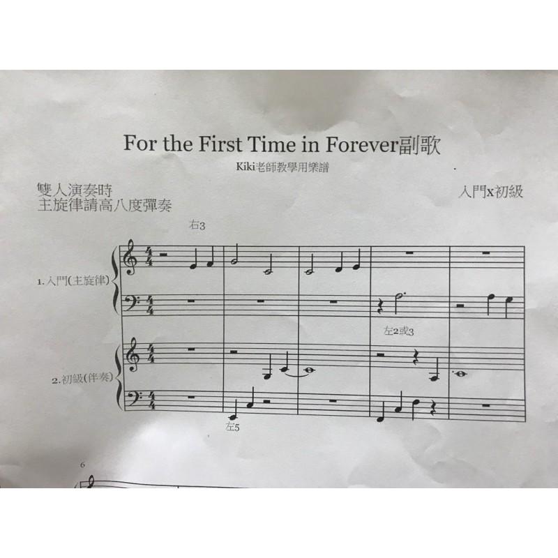 超入門!《冰雪奇緣1》主題曲精選 let it go/snowman/forever 鋼琴譜 四手聯彈 pdf檔