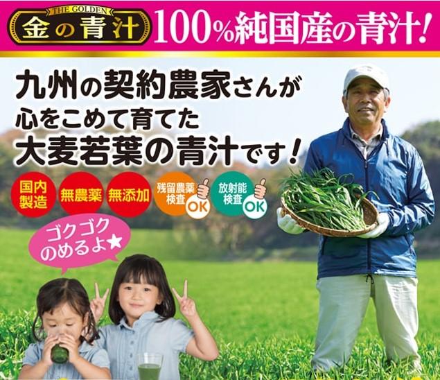 日本《金の青汁》100%純日本產 大麥若葉 青汁 粉末 ◼抹茶風味 3gx90包/盒