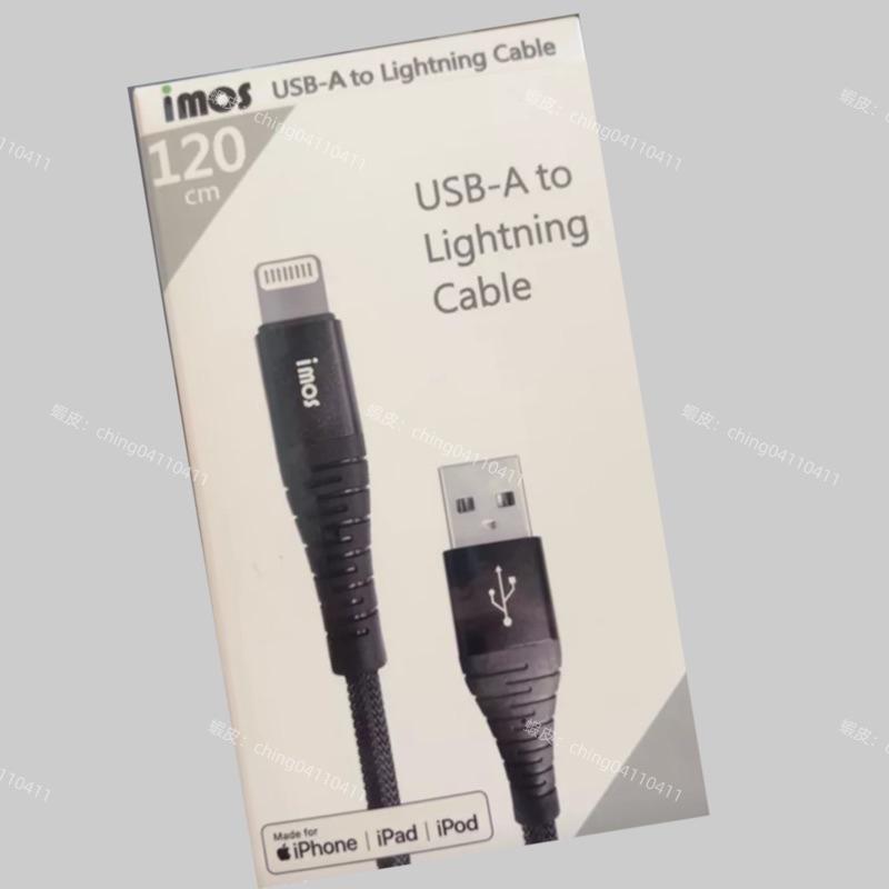 IMOS USB-C to Lightning閃電連接線1.2M(防鯊網編織) 充電線 原廠認證