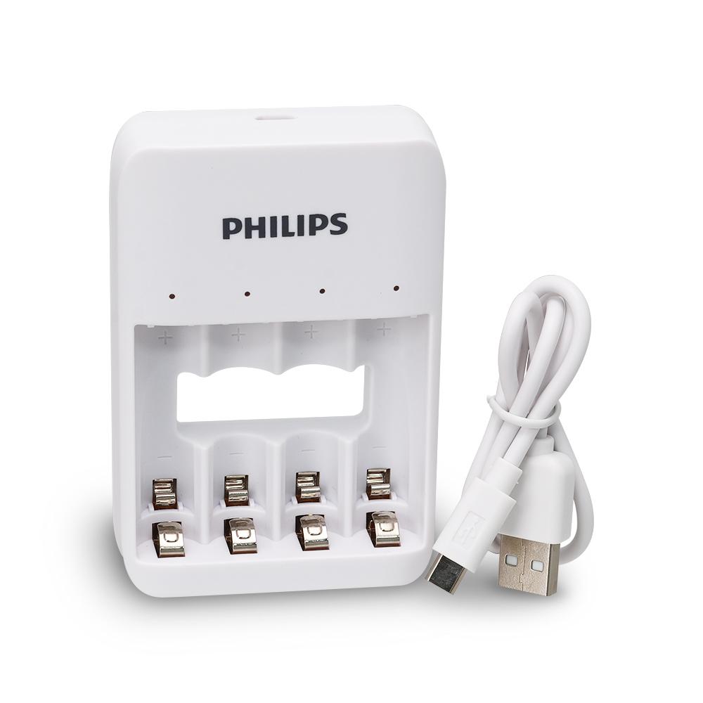 PHILIPS 飛利浦 4槽電池充電器 台灣公司貨