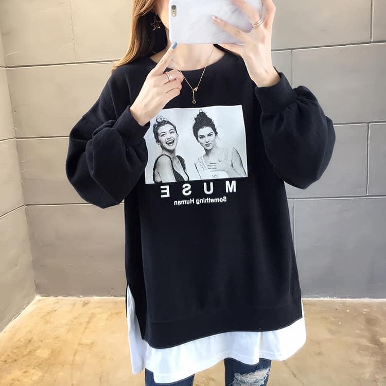 假兩件百搭加絨衣 6色 M-XL