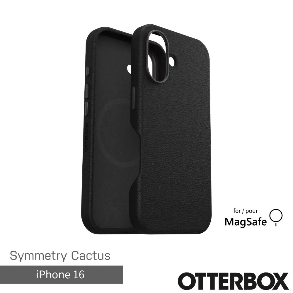 【OtterBox】iPhone 16 6.1吋 Symmetry Cactus 炫彩仙人掌皮革保護殼-黑(支援MagSafe)