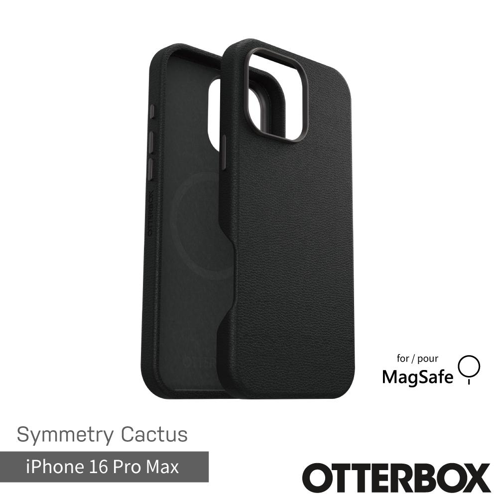 【OtterBox】iPhone 16 Pro Max 6.9吋 Symmetry Cactus 炫彩仙人掌皮革保護殼-黑(支援MagSafe)