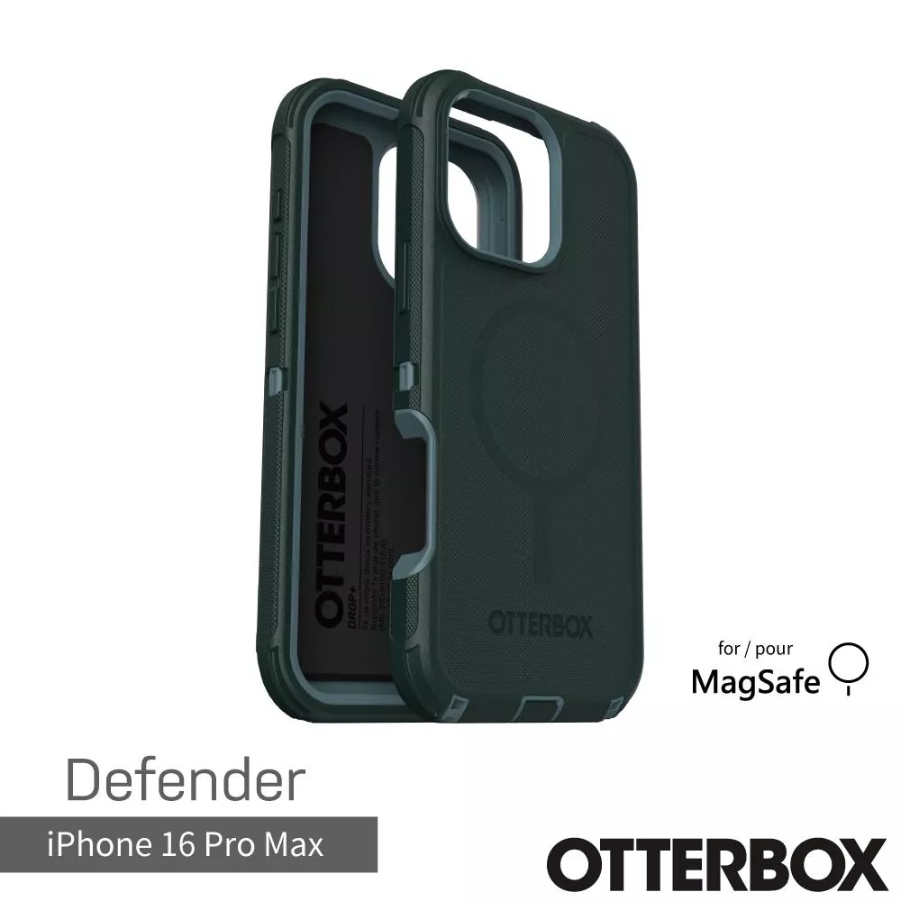 【OtterBox】iPhone 16 Pro Max 6.9吋 Defender 防禦者系列保護殼-綠(支援MagSafe)