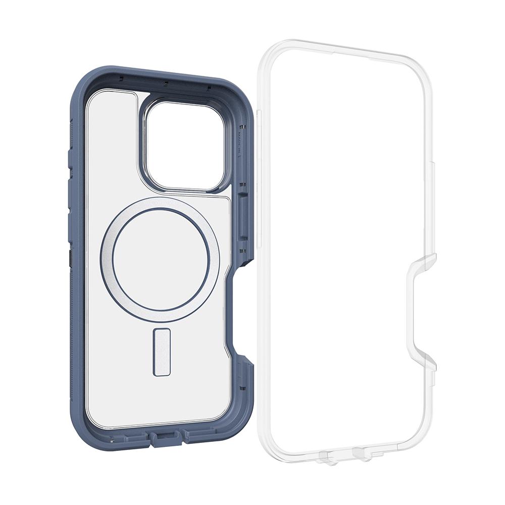 【OtterBox】iPhone 16 Pro 6.3吋 Defender XT 防禦者系列保護殼-藍透(支援MagSafe)