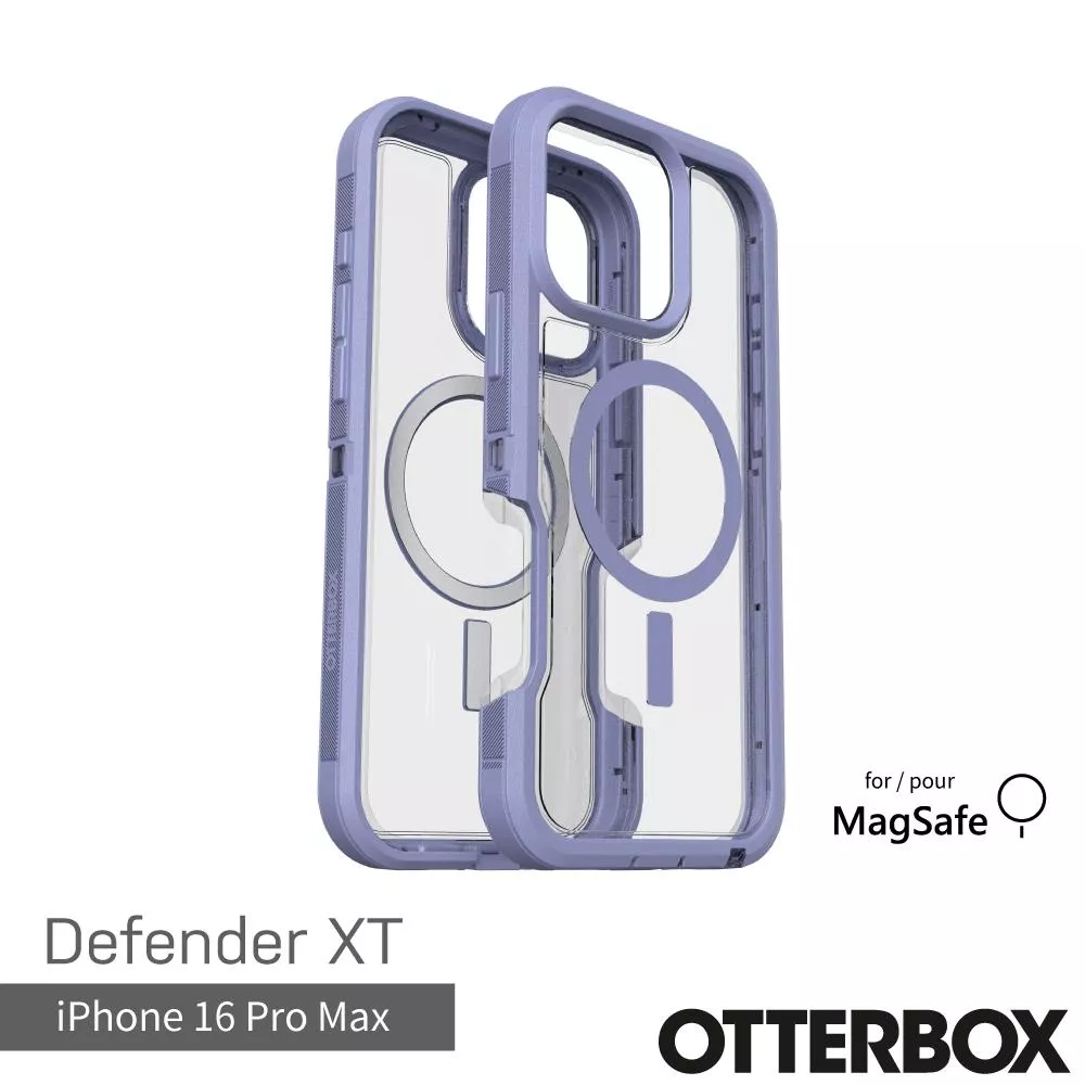 【OtterBox】iPhone 16 Pro Max 6.9吋 Defender XT 防禦者系列保護殼-紫透(支援MagSafe)