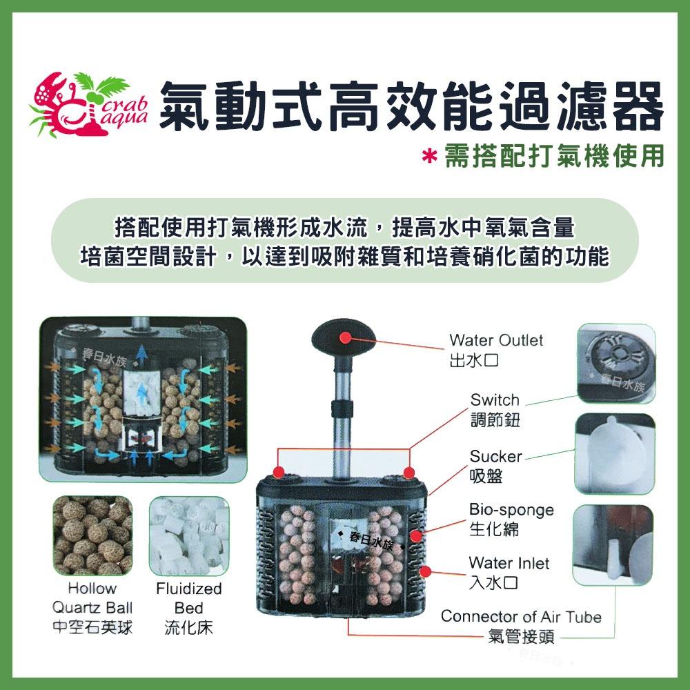 小螃蟹 氣動式高效能過濾器 水妖精 內置式過濾器 水中過濾器 硝化菌 培菌 氣動式 過濾 Crab Aqua