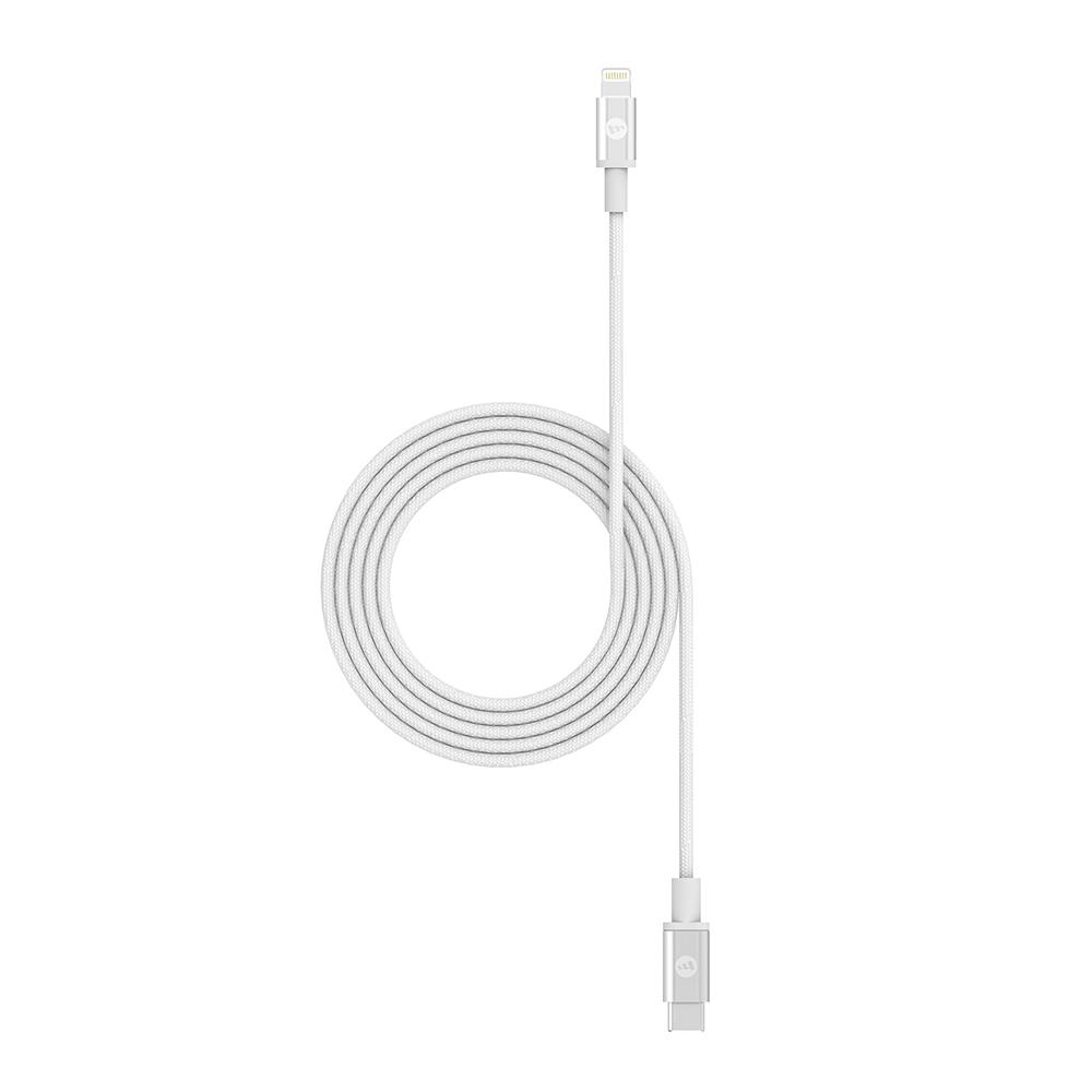 mophie MFi認證 100cm【USB-C To Lightning】PD編織快速充電傳輸線-白色