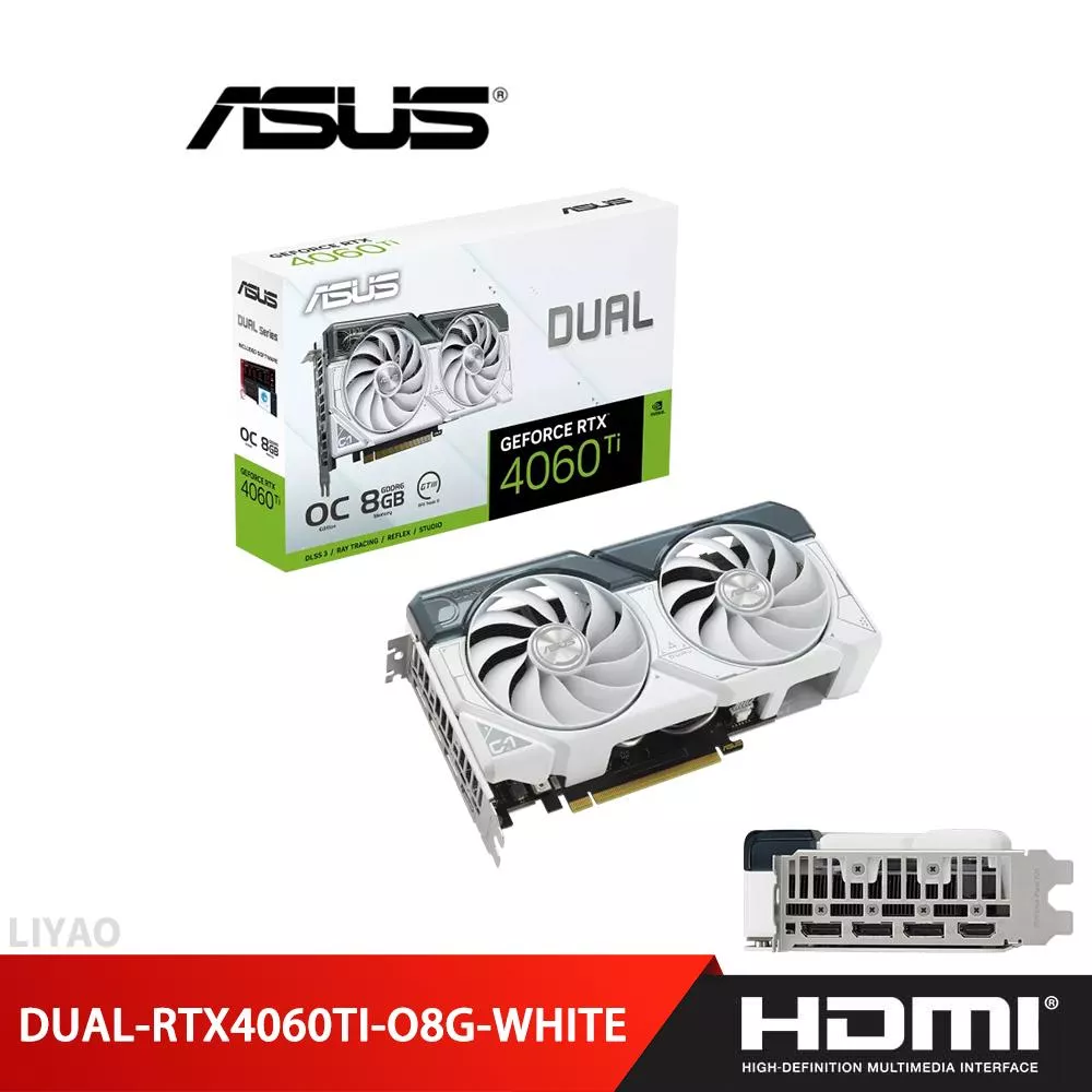 華碩 DUAL-RTX4060Ti-O8G-WHITE 顯示卡