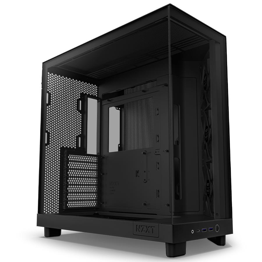 NZXT 美商恩傑 H6 Flow 黑/白 電腦機殼(內建靜音扇x3/至多9風扇裝配)【送HP WS1PRO 長形喇叭】