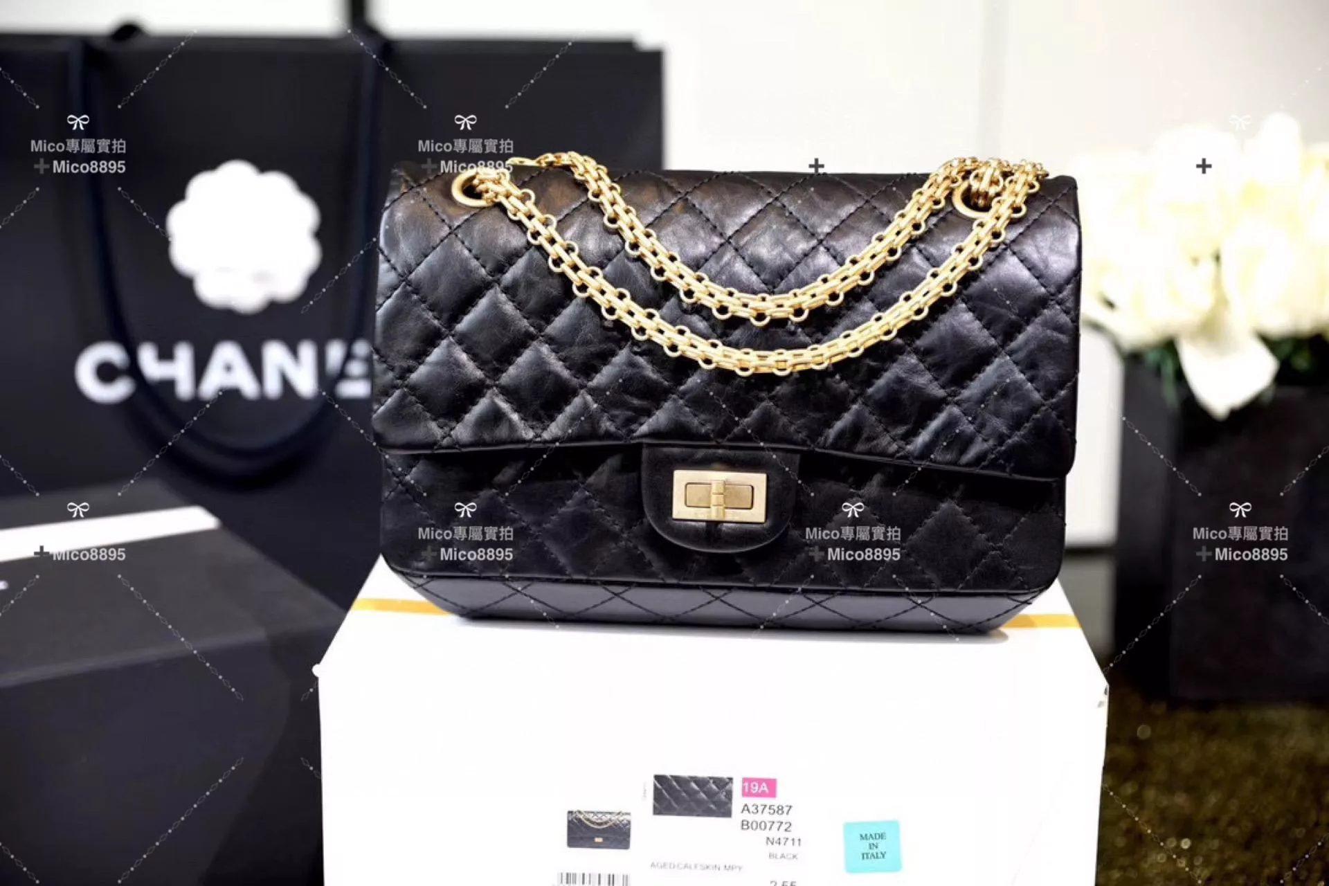 Chanel 2.55 復刻 🜲 中號 經典系列 黑色復古金 24cm