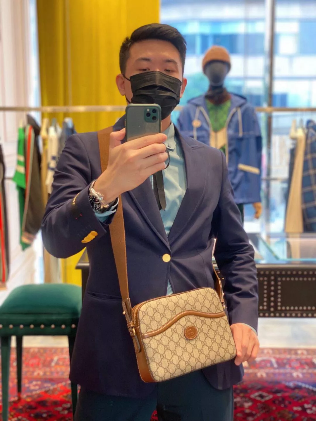 GUCCI Retro系列郵差包 25cm 男士公事包